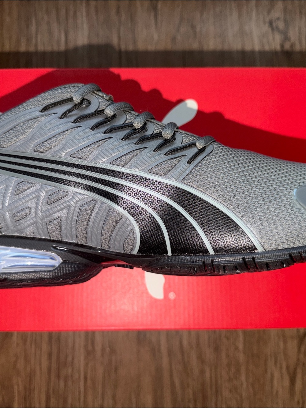 Puma Men’s Voltaic Evo - Dark Gray Black Cobalt Blue Accent Shoes - Picture 4 of 7